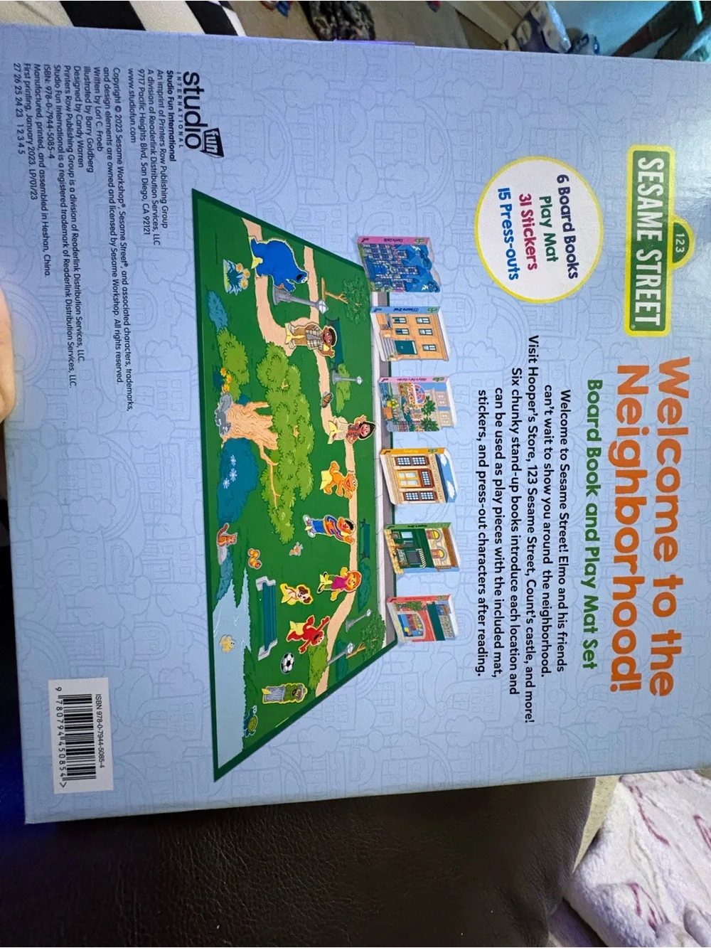 Sesame Street Blue and Green Board Book and Play Mat Set